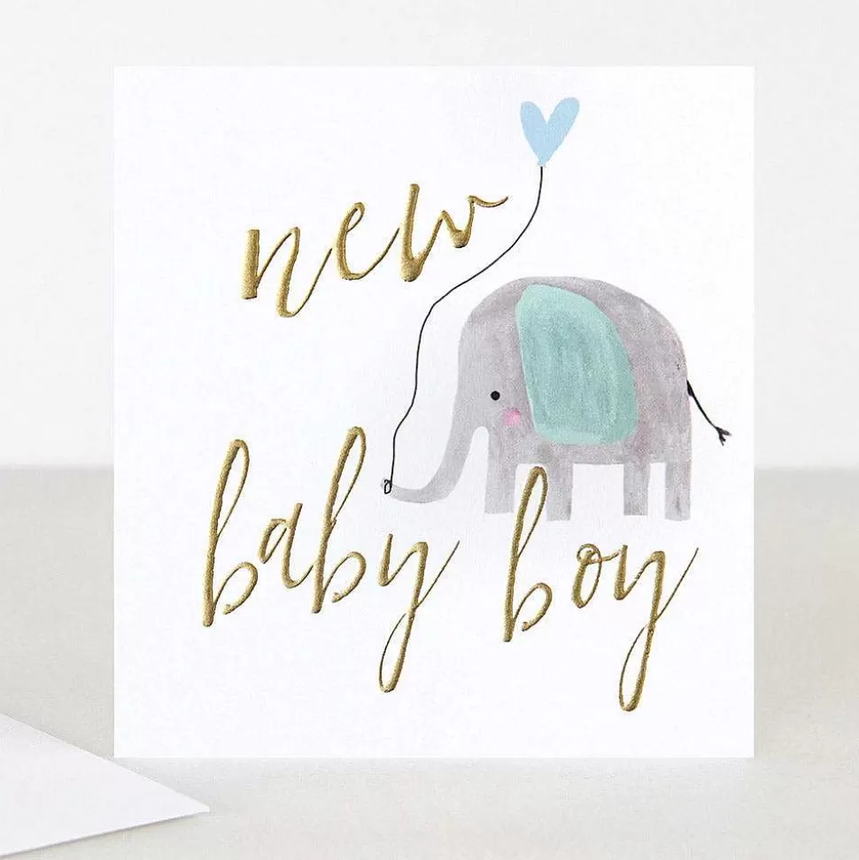 Discount Elephant Balloon New Baby Boy Card New Baby Cards