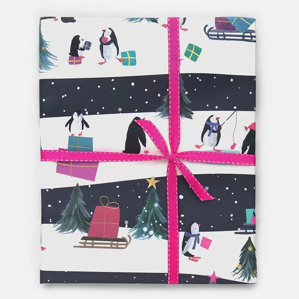 Clearance Festive Penguins Christmas Wrapping Paper Christmas Gift Wrap