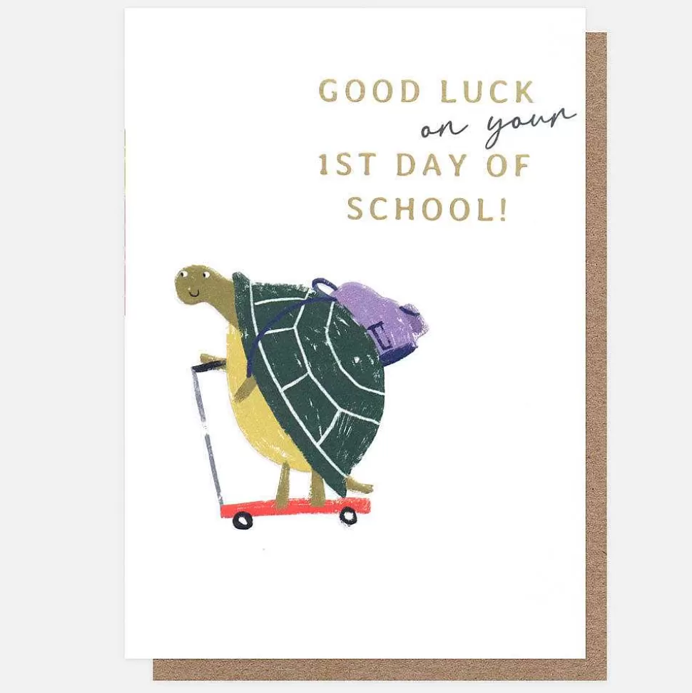 Hot First Day Of School Tortoise Card Good Luck Cards