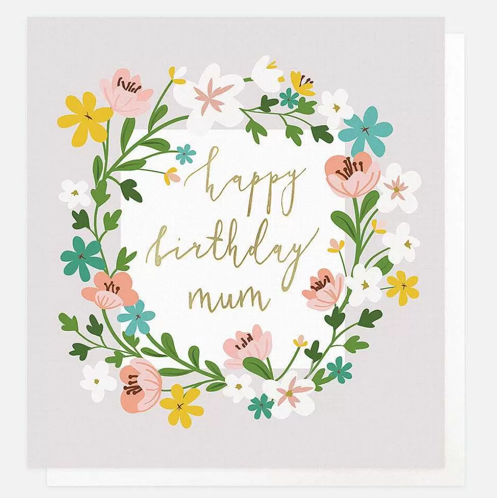 Best Floral Garland Happy Birthday Card For Mum Female Relation