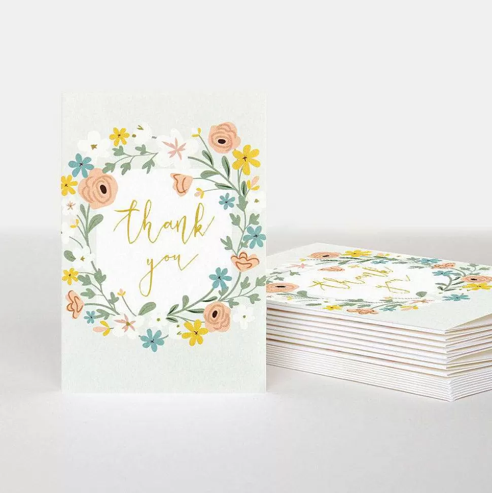 Cheap Floral Garland Thank You Notecards Pack Of 10 Thank You Cards