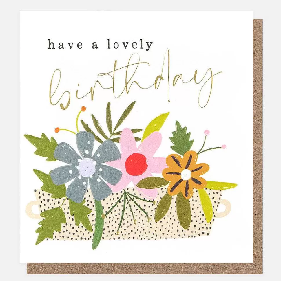 Best Sale Floral Planter Birthday Card New Cards