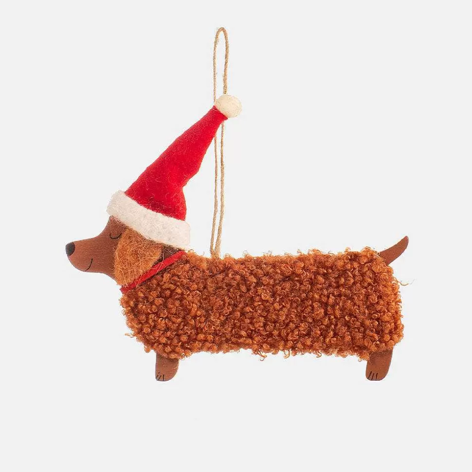 Store Fluffy Daschund Felt Christmas Tree Decoration Christmas Cards