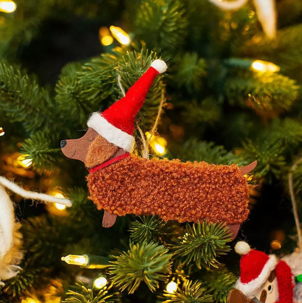Store Fluffy Daschund Felt Christmas Tree Decoration Christmas Cards