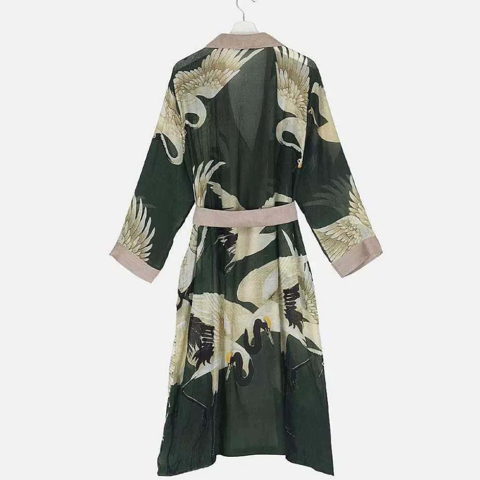 Discount Forest Green Stork Lightweight Gown Loungewear
