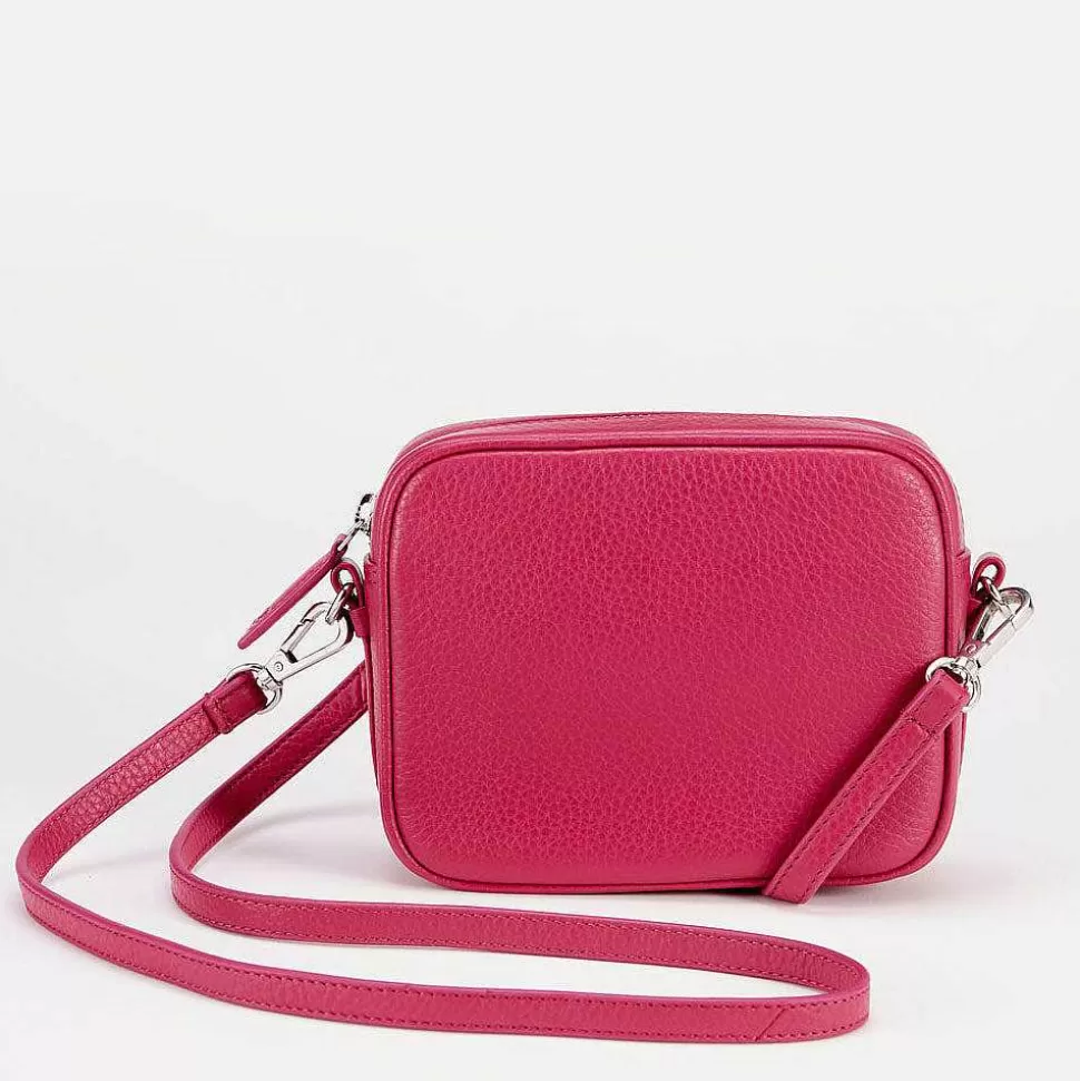 Best Sale Fuchsia Pink Leather Mini Camera Bag Colourful Bags