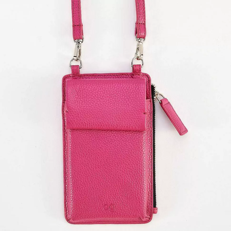 Store Fuscia Pink Leather Phone Bag Phone Pouch Bags