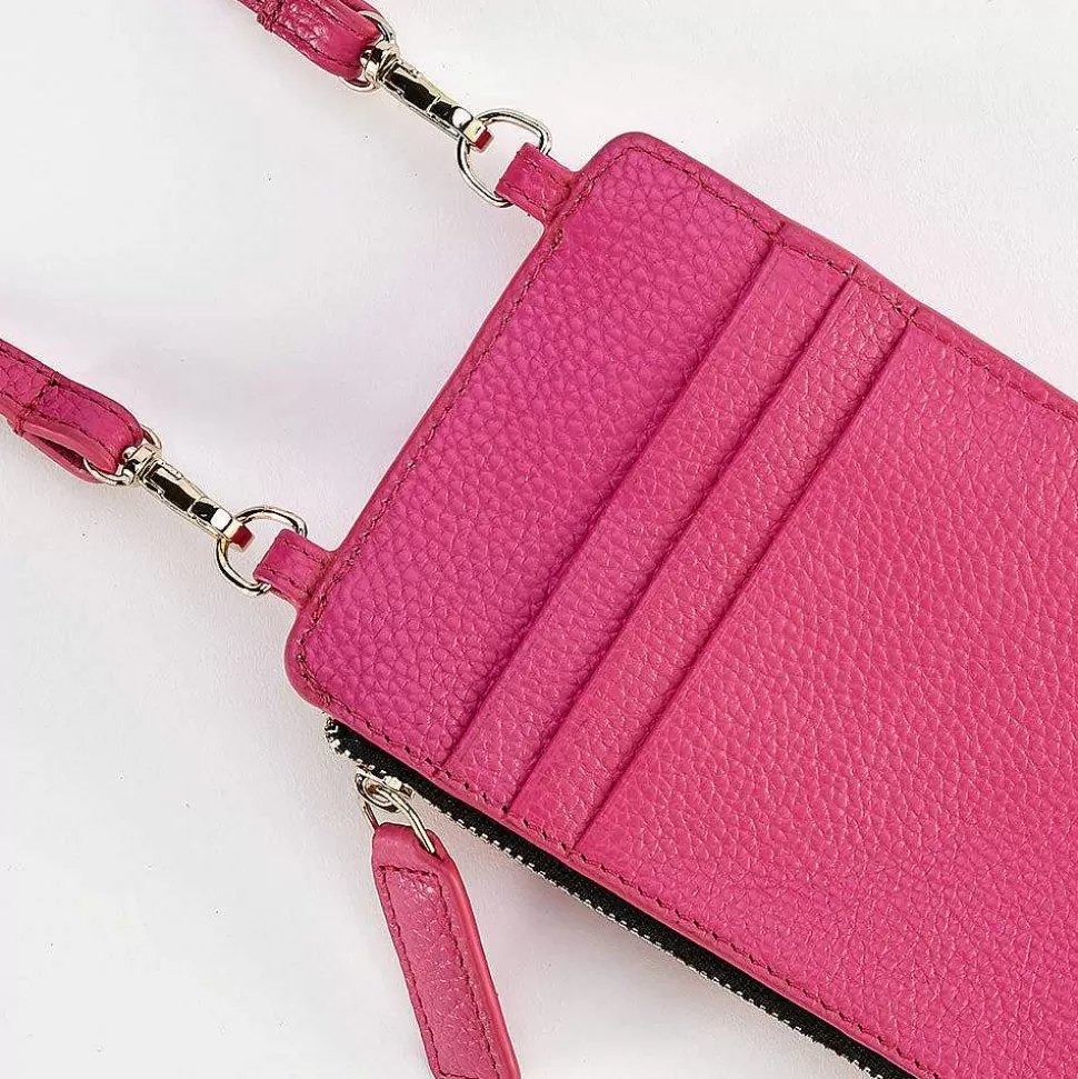 Store Fuscia Pink Leather Phone Bag Phone Pouch Bags