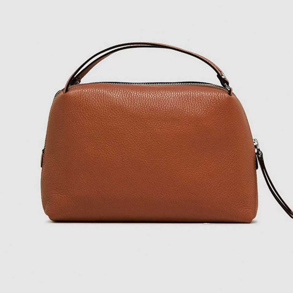 Shop Ginger Leather Large Alifa Bag Crossbody Bags