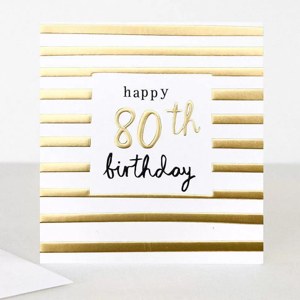 New Gold 80Th Birthday Card By Age