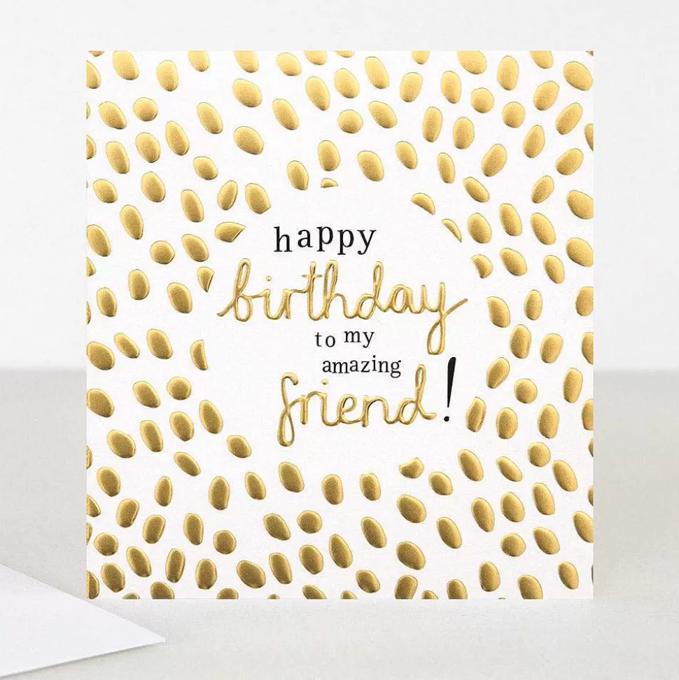 Fashion Gold Amazing Friend Birthday Card For Her