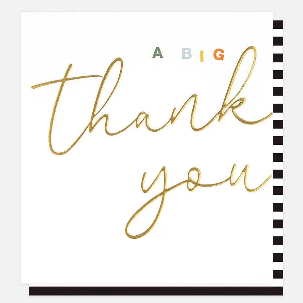 Best Gold Calligraphy Big Thank You Card New Cards