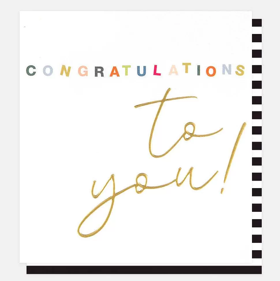 Fashion Gold Calligraphy Congratulations To You Card Congratulations Cards