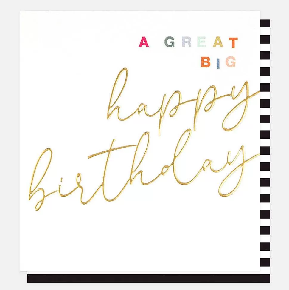 Store Gold Calligraphy Great Big Happy Birthday Card New Cards