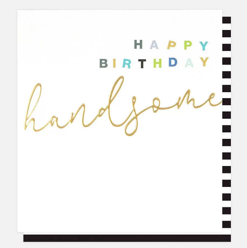 Discount Gold Calligraphy Handsome Birthday Card New Cards