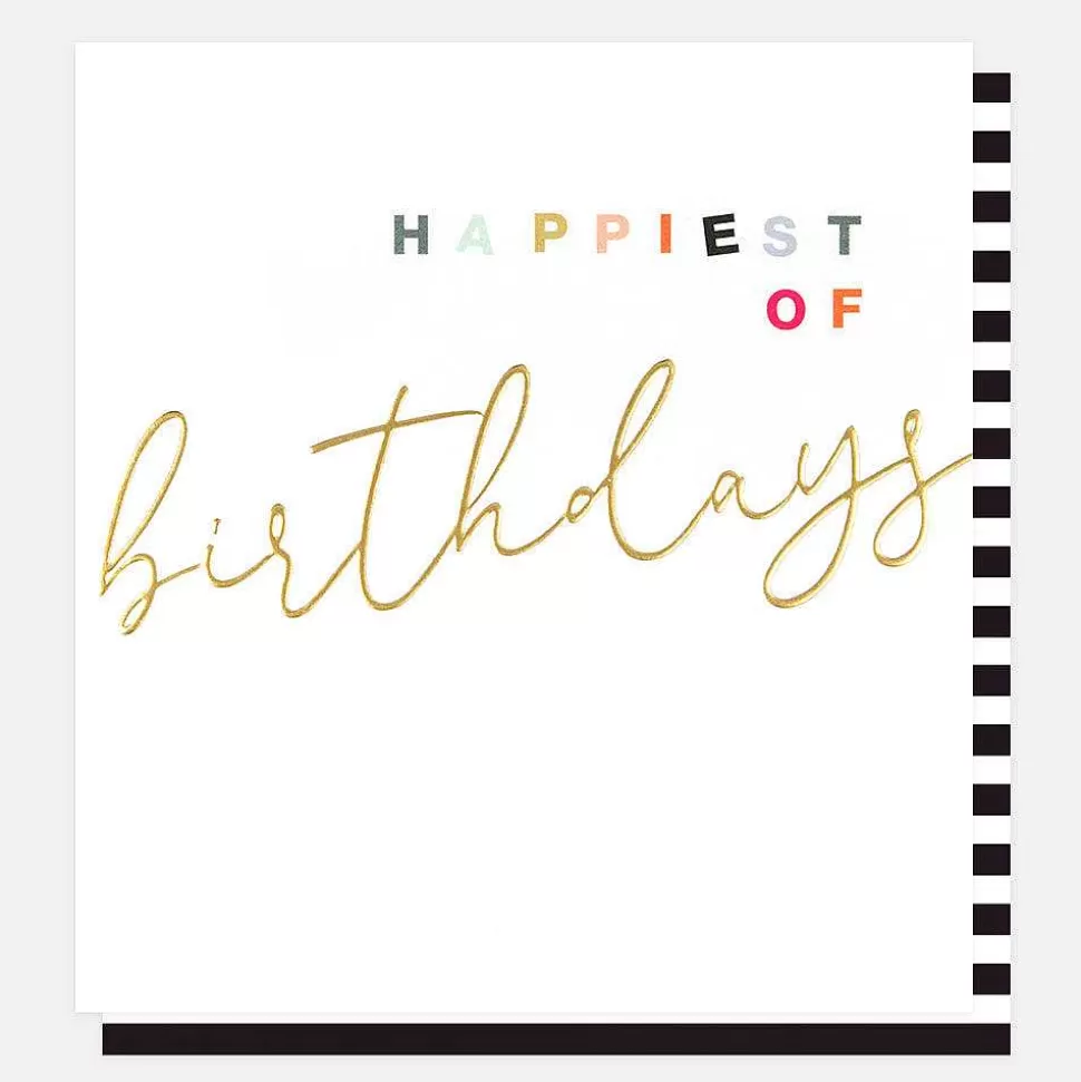 Discount Gold Calligraphy Happiest Of Birthdays Card For Them