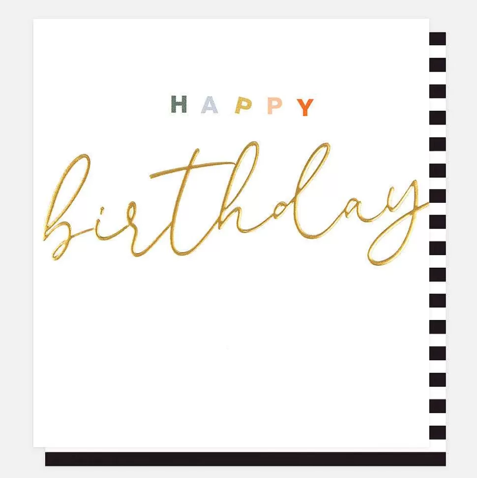 Hot Gold Calligraphy Happy Birthday Card Birthday Cards