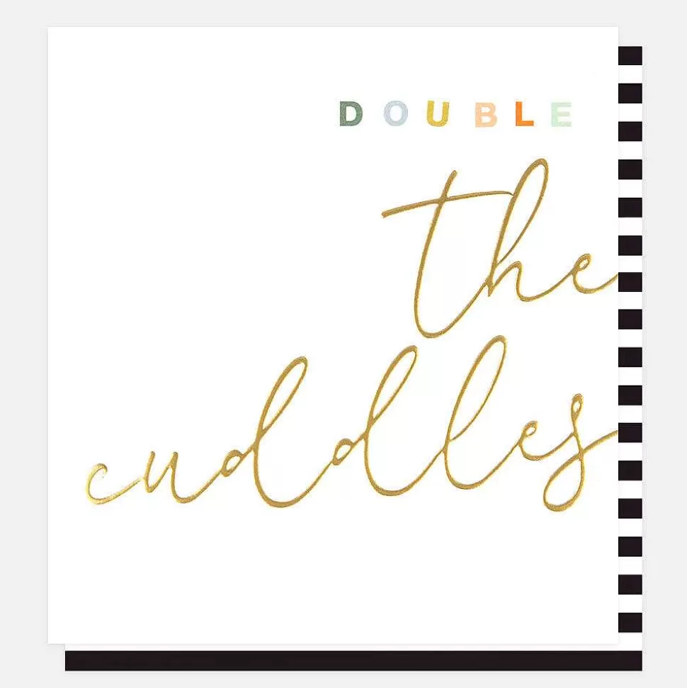 Fashion Gold Calligraphy New Baby Twins Card New Cards
