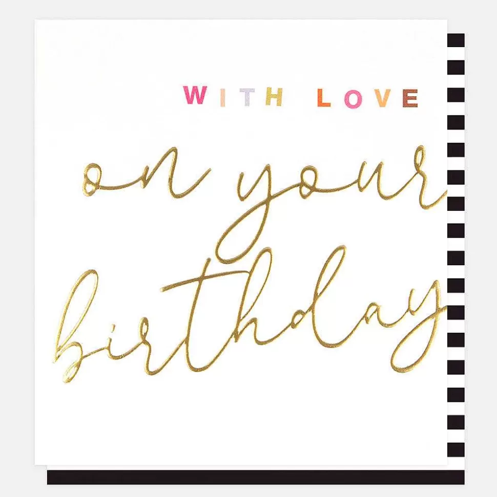 Clearance Gold Calligraphy With Love Birthday Card For Them