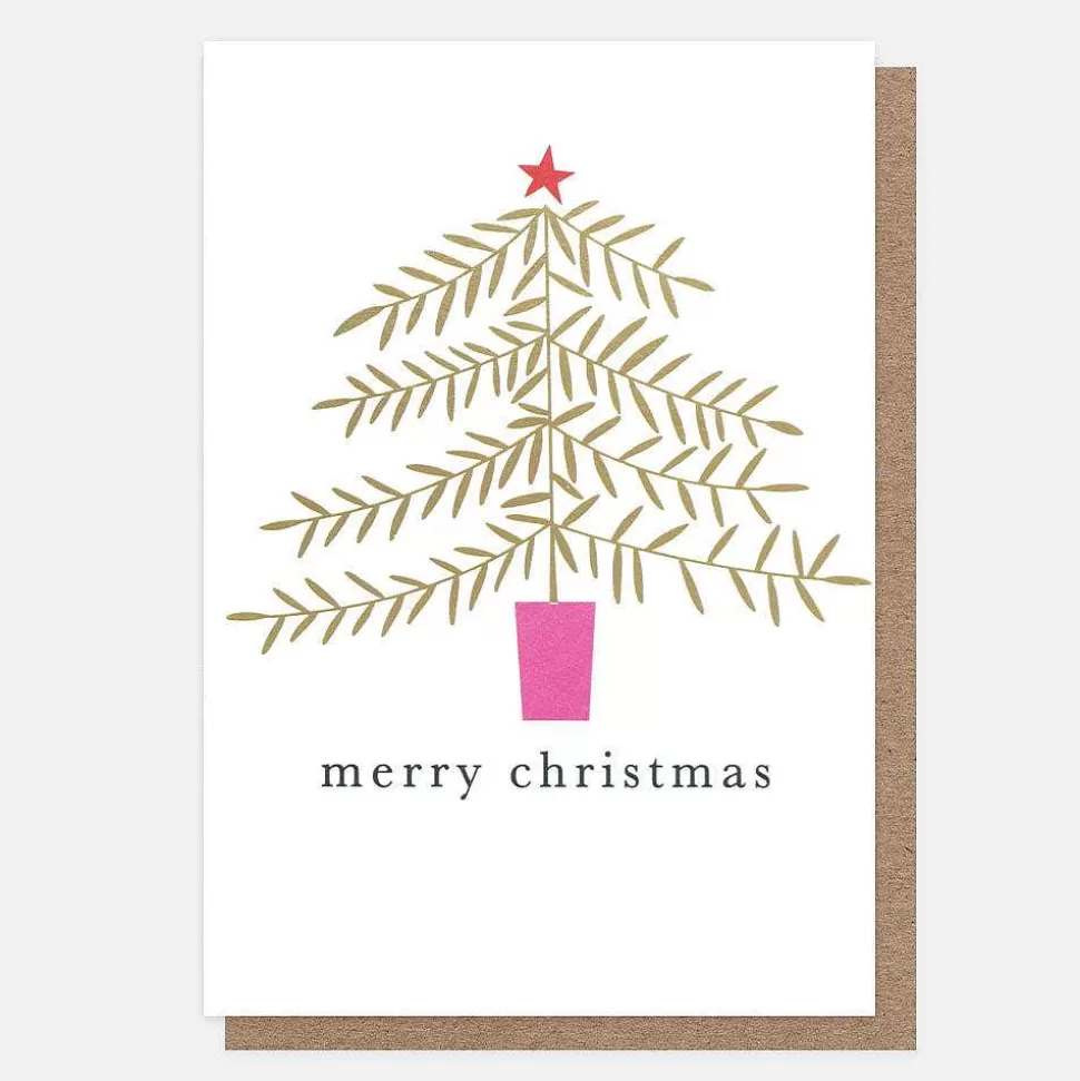 Cheap Gold Christmas Tree Small Christmas Card Pack Of 10 Christmas Card Packs