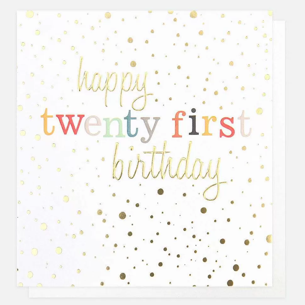 Clearance Gold Confetti 21St Birthday Card By Age