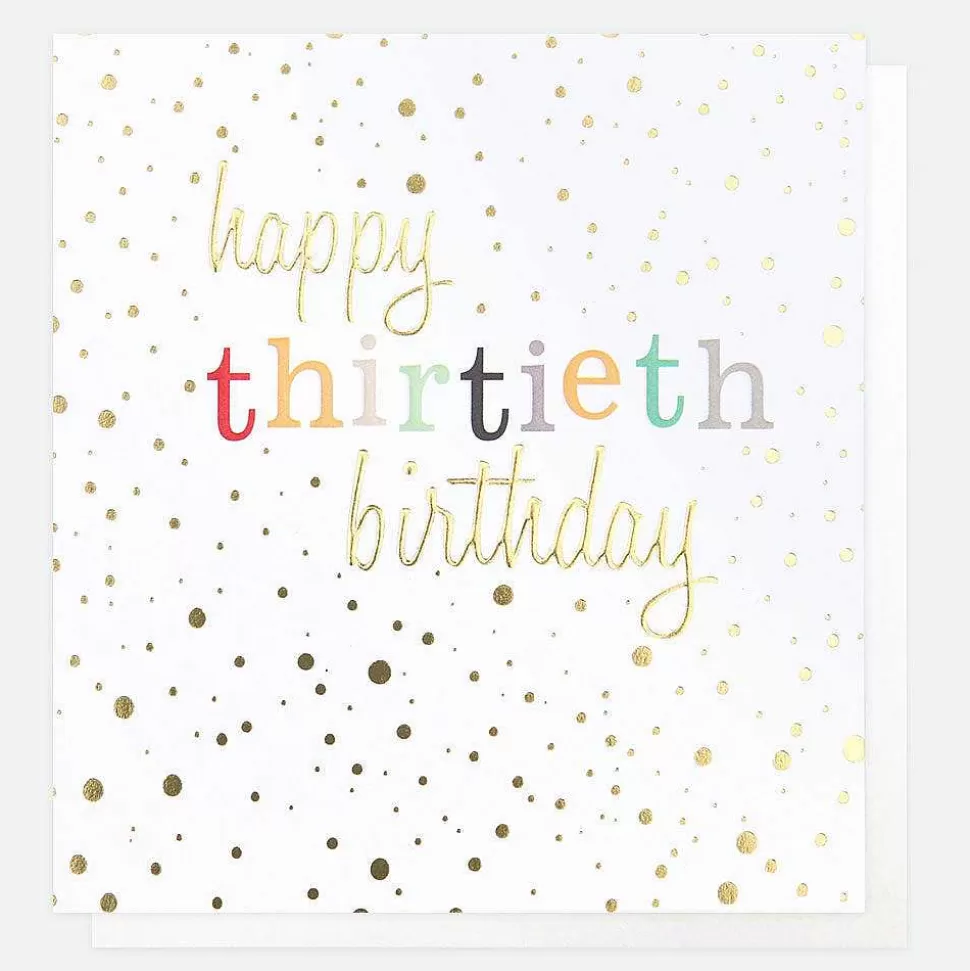 Discount Gold Confetti 30Th Birthday Card By Age