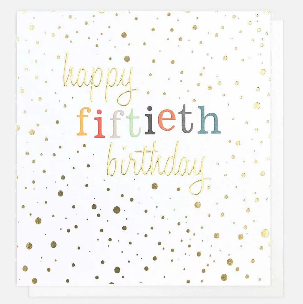 Clearance Gold Confetti 50Th Birthday Card By Age
