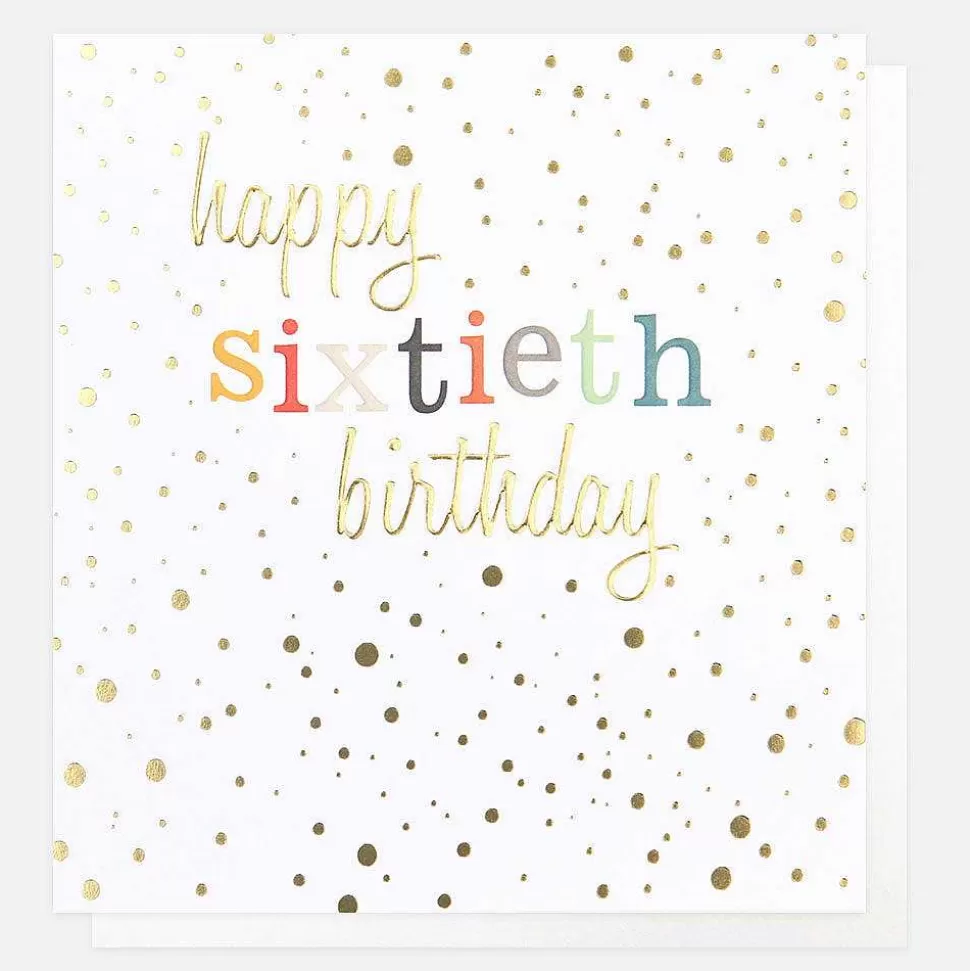 New Gold Confetti 60Th Birthday Card By Age
