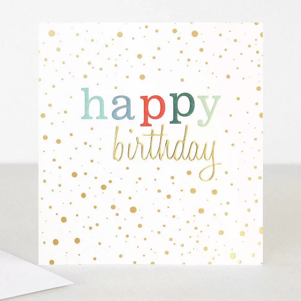 Hot Gold Confetti Birthday Card For Her