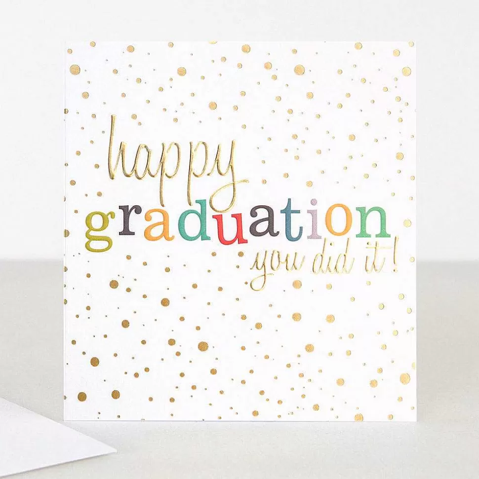 Clearance Gold Confetti Graduation Card Exam & Graduation Cards