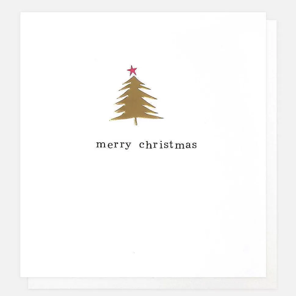 Fashion Gold Foil Embossed Christmas Tree Card Christmas Cards