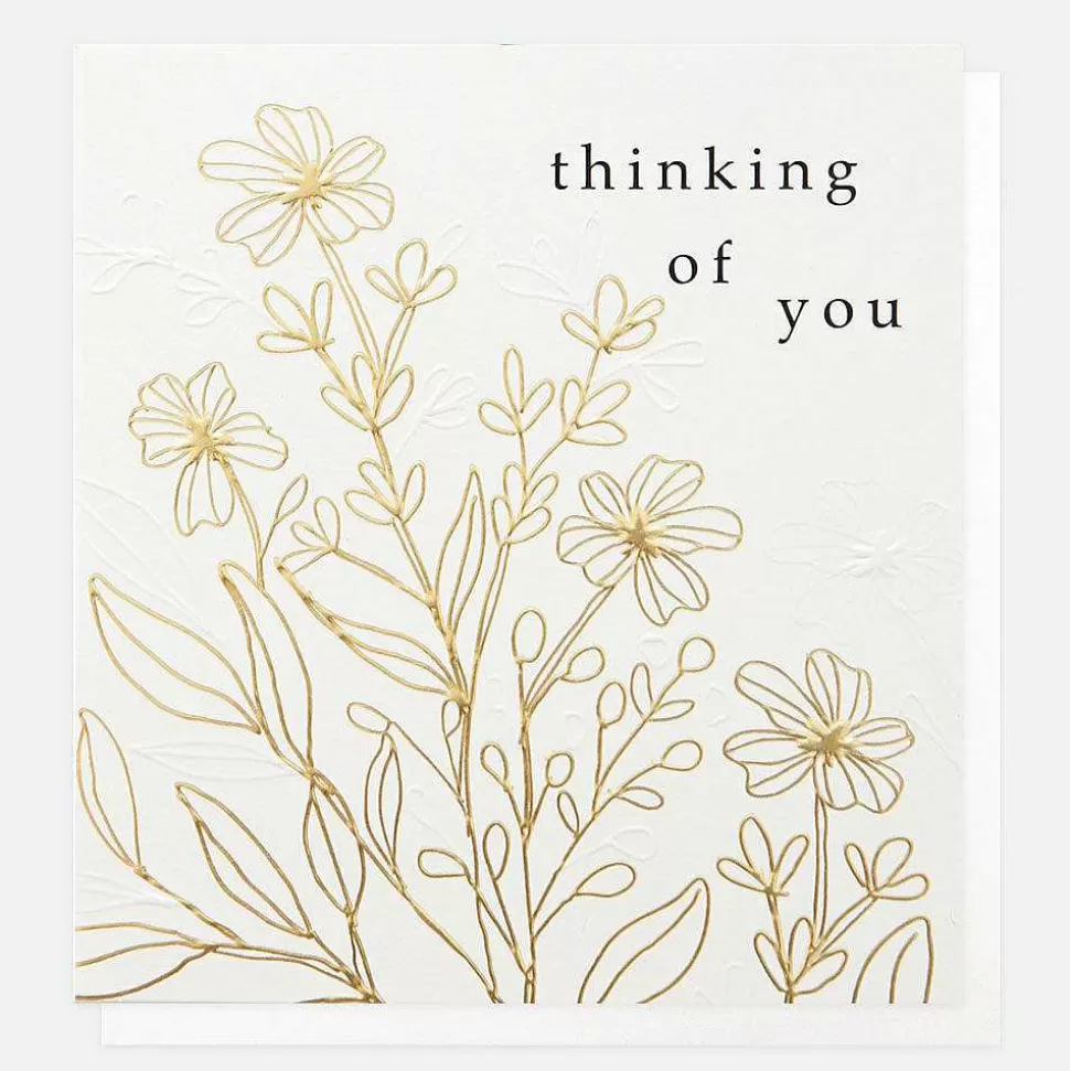 Clearance Gold Leaf Thinking Of You Card Sympathy Cards