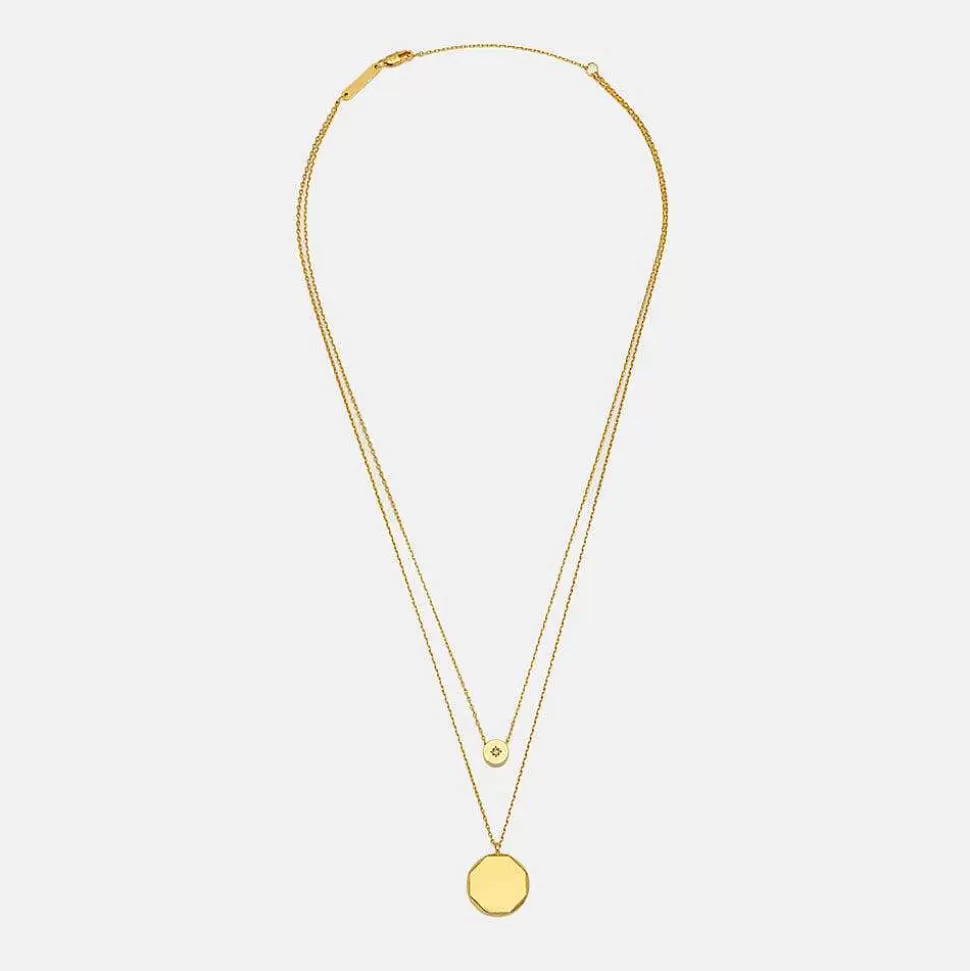 Sale Gold Plated Double Pendant Necklace Necklaces