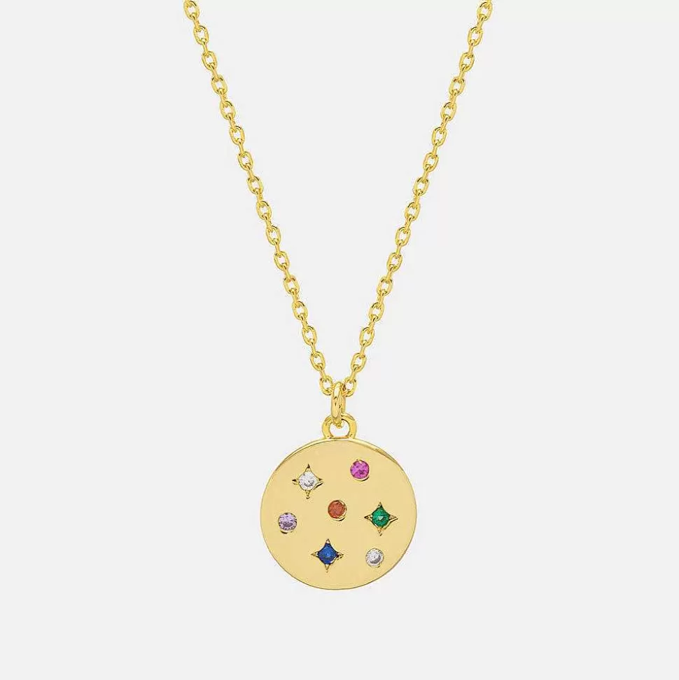 Shop Gold Plated Gem Coin Necklace Necklaces