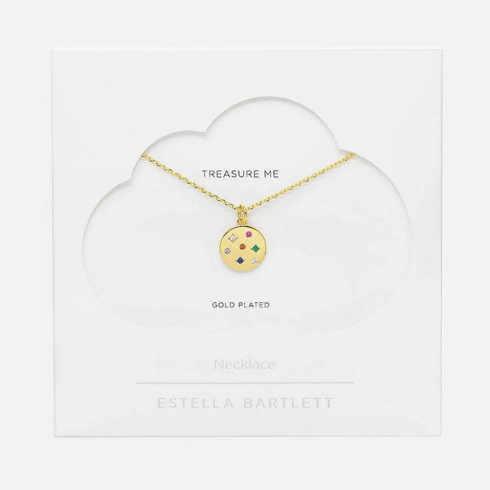Shop Gold Plated Gem Coin Necklace Necklaces