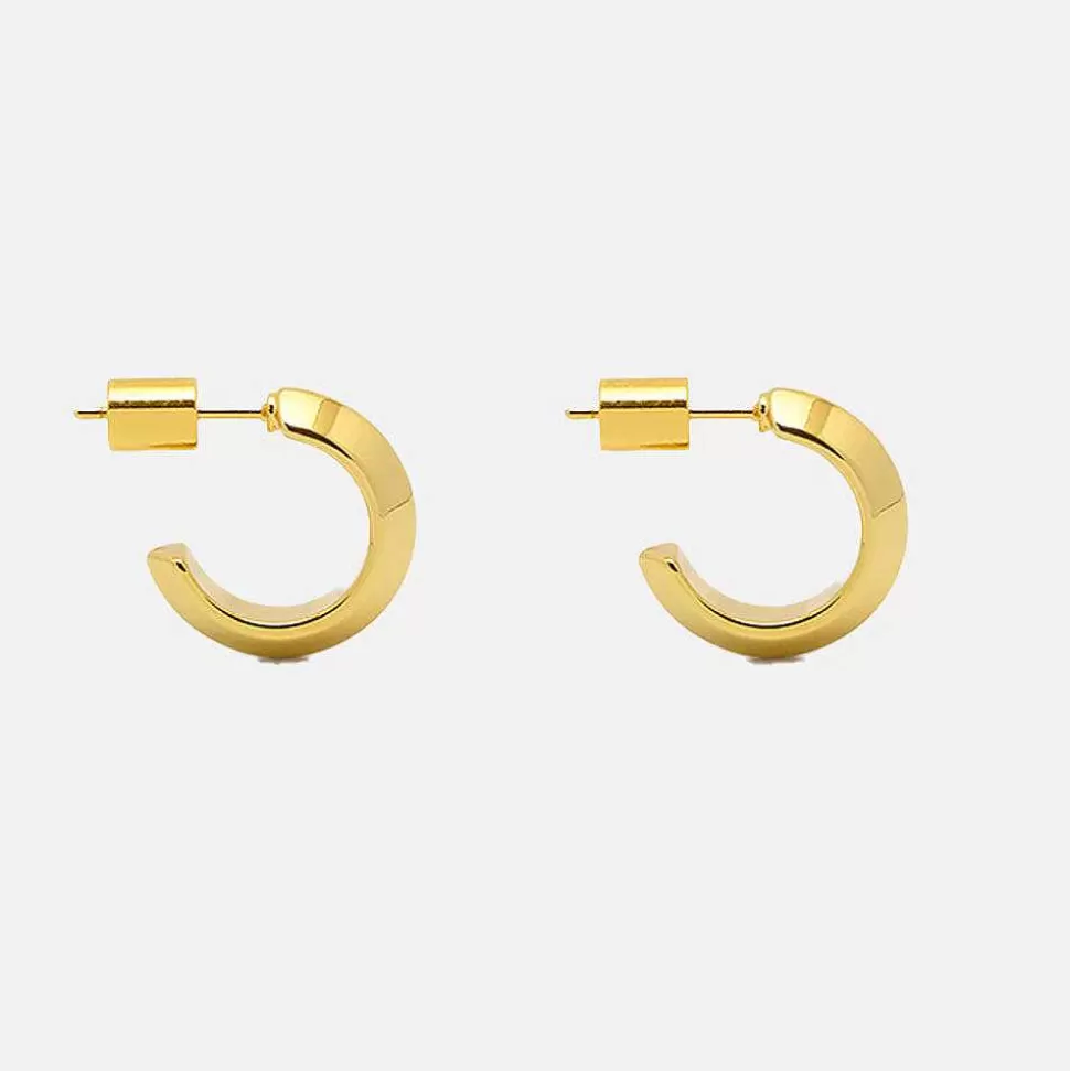 Flash Sale Gold Plated Mini Edge Hoop Earrings Earrings