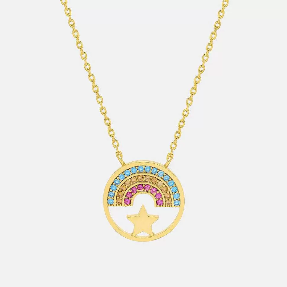 Best Sale Gold Plated Rainbow Star Necklace Necklaces