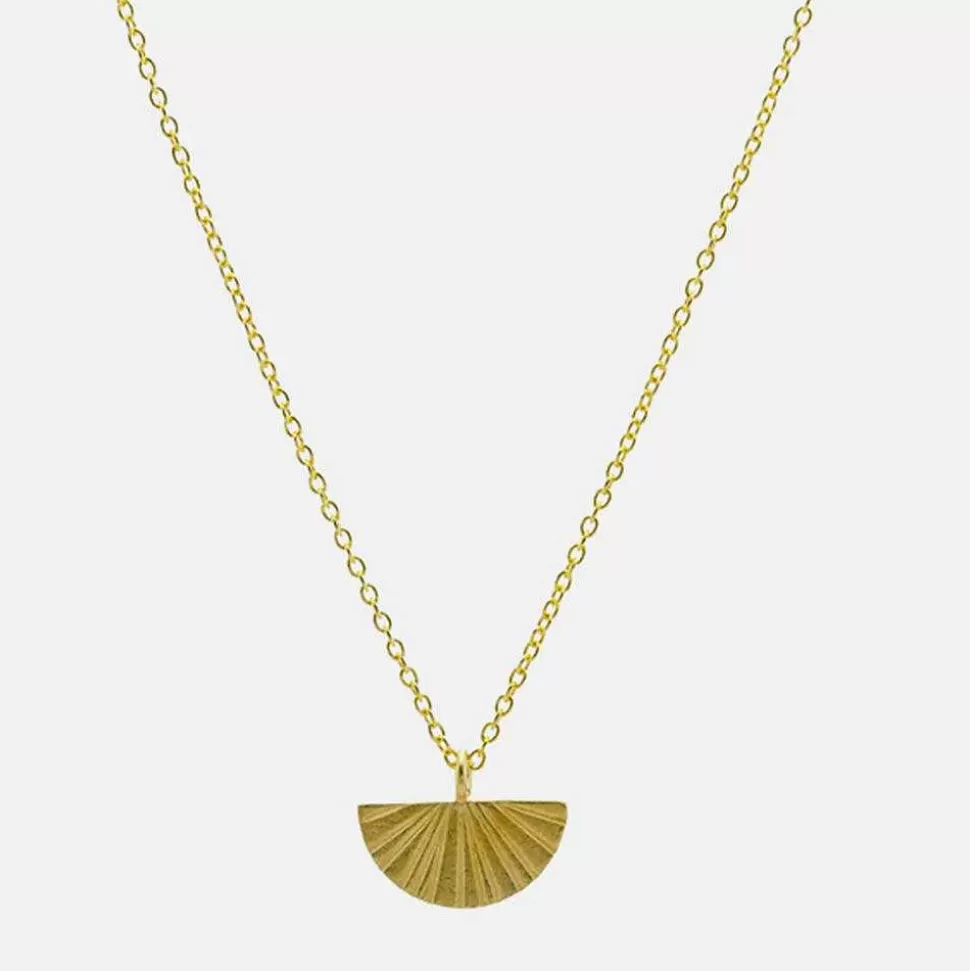 Cheap Gold Plated Sterling Silver Fan Necklace Necklaces