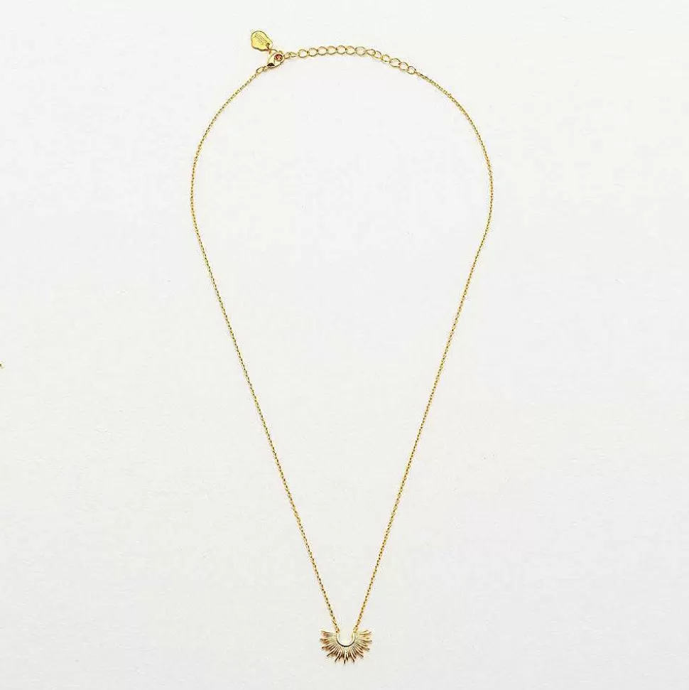 Store Gold Plated Sunburst Necklace Necklaces