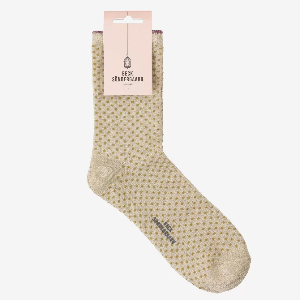 Hot Gold Small Dot Sparkle Socks Socks