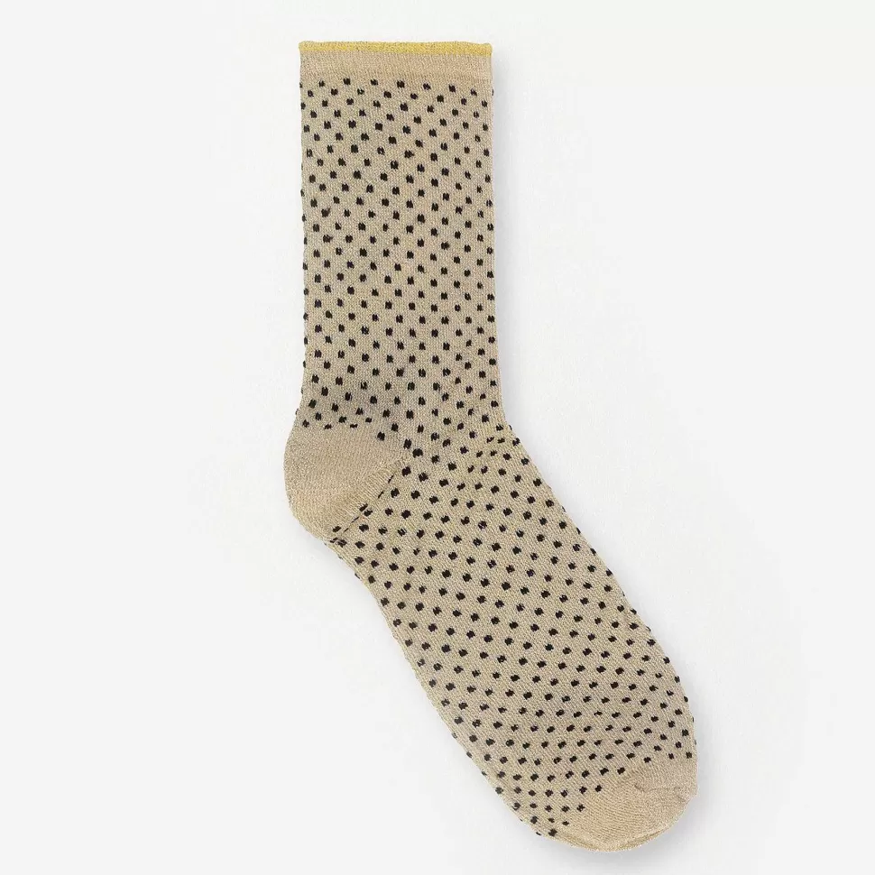 New Gold/Black Small Dot Sparkle Socks Socks