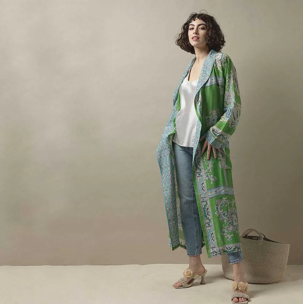 Fashion Green Handkerchief Lightweight Gown Dressing Gowns