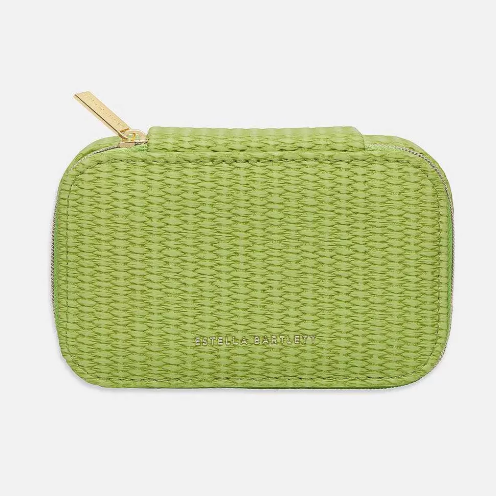 Outlet Green Rattan Mini Jewellery Box Travel Accessories