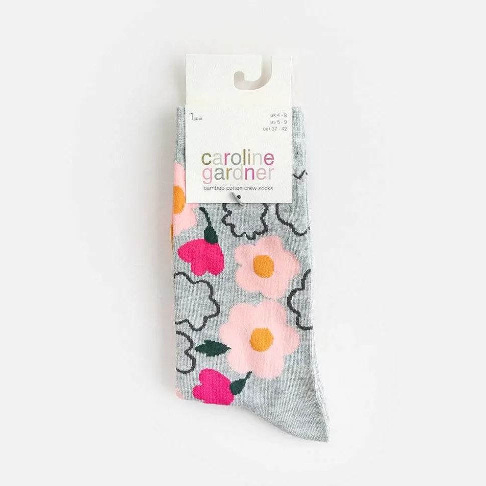 Best Sale Grey Floral Socks Socks