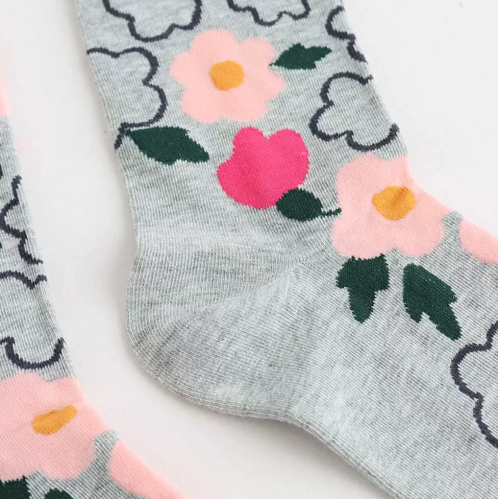 Best Sale Grey Floral Socks Socks