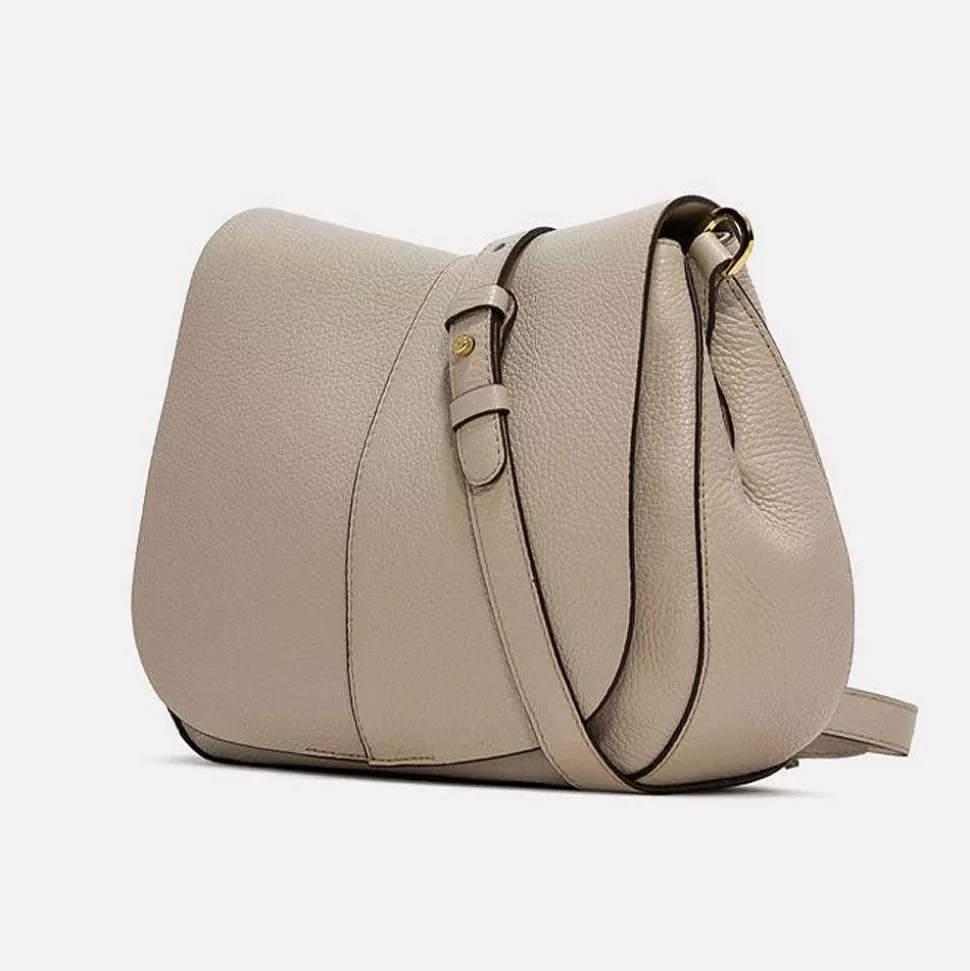 Sale Grey Leather Helena Saddle Bag Crossbody Bags