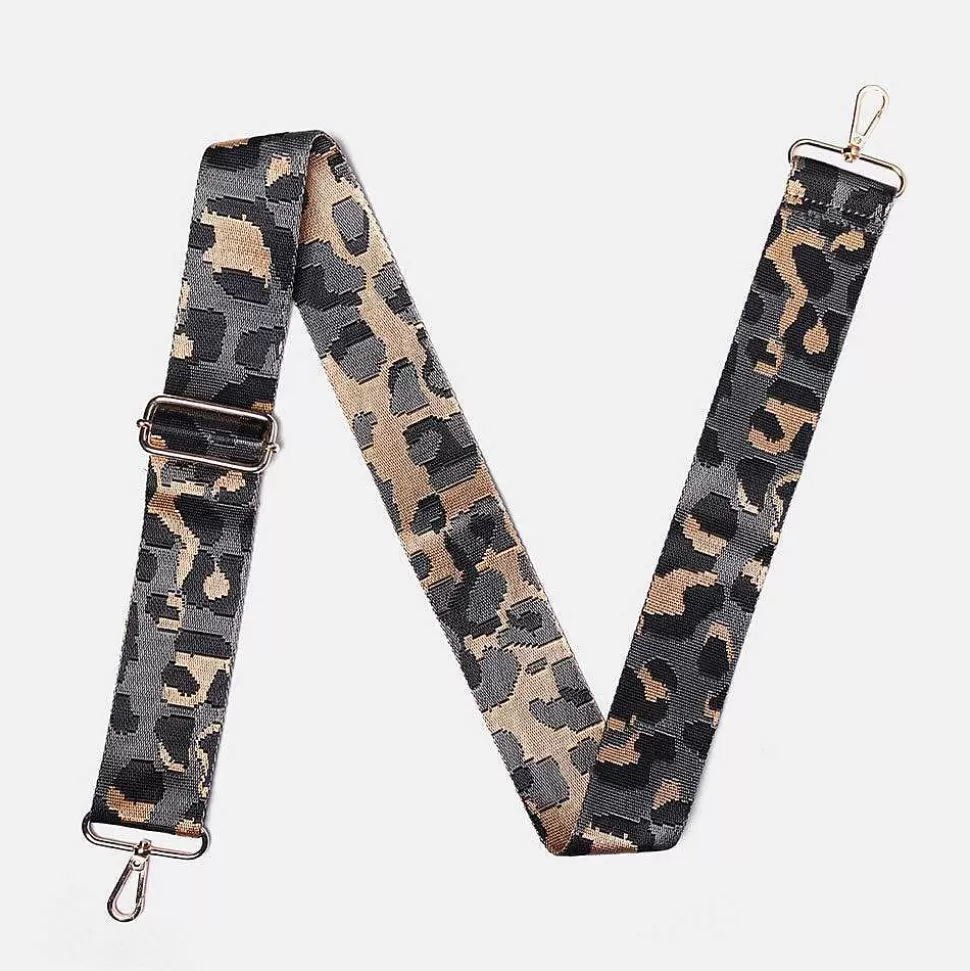 Store Grey Leopard Webbing Handbag Strap Animal Print Straps