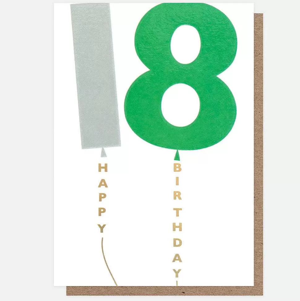 New Grey/Green Balloon 18Th Birthday Card By Age