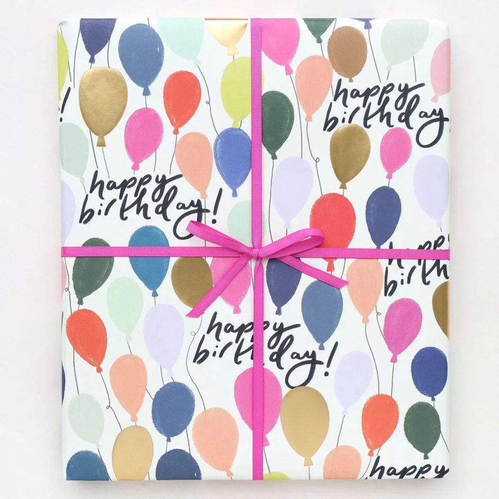 New Happy Birthday Balloons Wrapping Paper Wrapping Paper