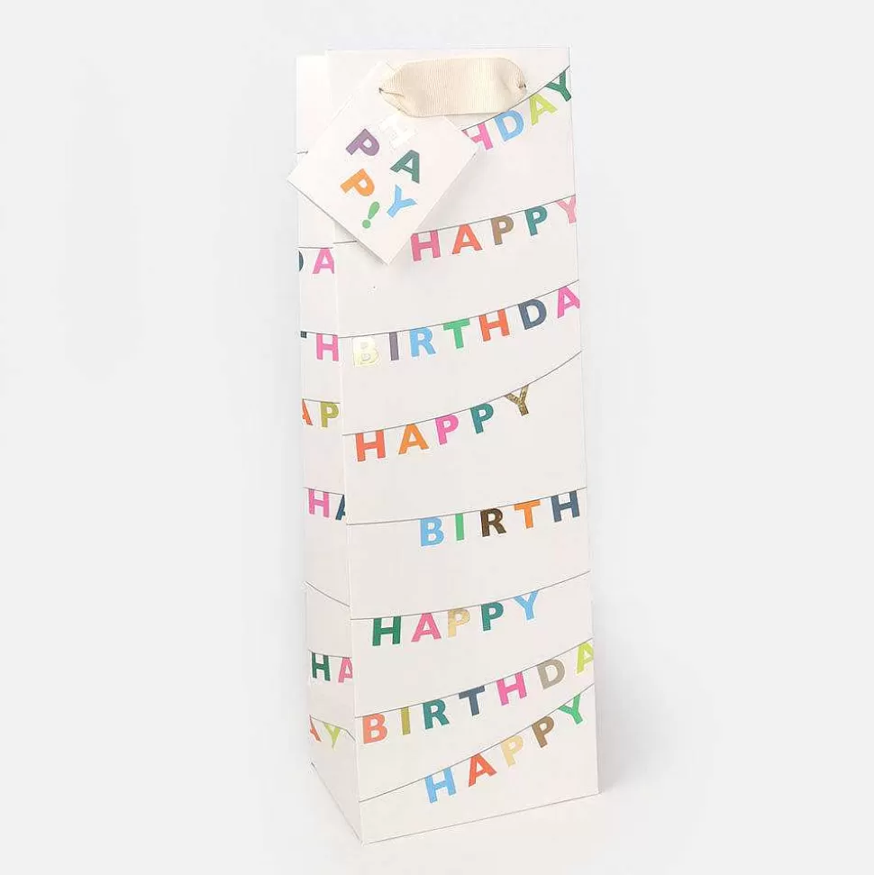 Clearance Happy Birthday Bunting Bottle Gift Bag Gift Bags